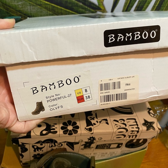 Olive Green Lace Up Boots - Picture 10 of 10